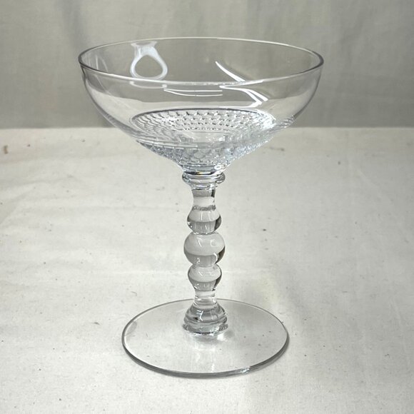 3 Duncan Miller Clear Glass Teardrop Champagnes Tall Sherbets Glasses - Picture 2 of 5